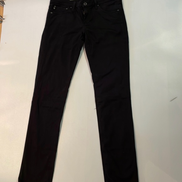 AG Stevie Slim Straight Leg - Black Velour - size 28 r - Picture 3 of 7